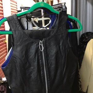 Lather skirt with top